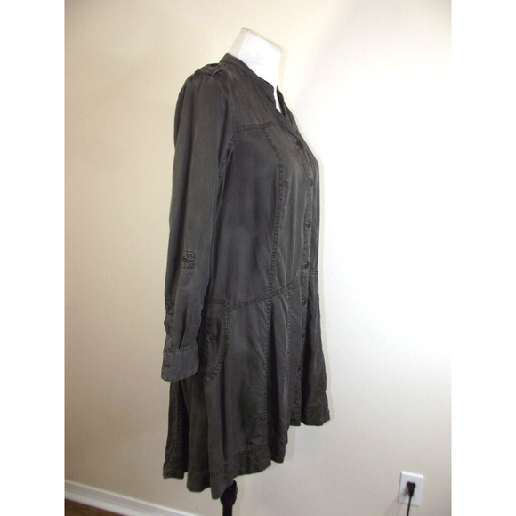 Anthropologie Holding Horses Mariona Military Shirt Dress - Size 2 100% Lyocell - Picture 7 of 8